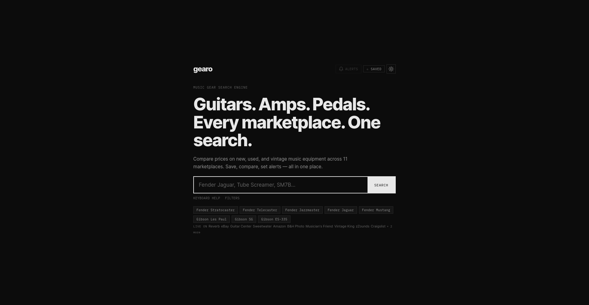gearo search interface