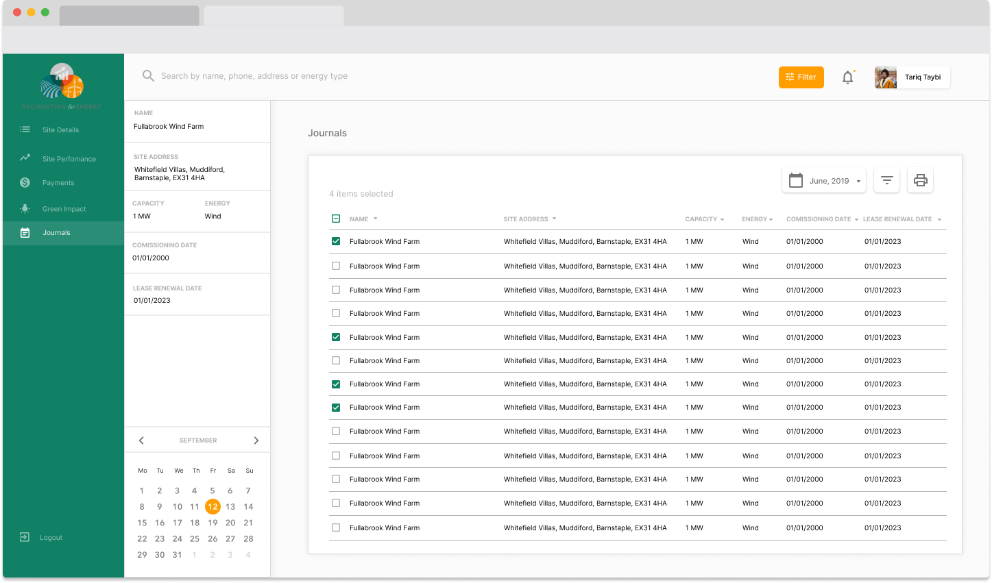 Lumify Energy dashboard, second view